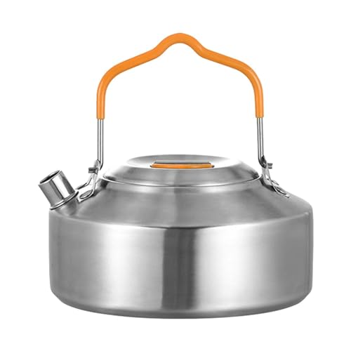1L Stainless Outdoor Kettle - Outdoor Portable Camping Kettle, Anti-Rust Camping Pot Tea Kettle, Camping Lightweight Kettle, Camp Tea Pot for Bushcraft and Outdoor Campfire Use 15×8CM