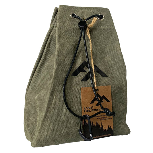 Tinder Pouch | Handmade Bushcraft, Camping, Hiking & Foraging Possibles Pouch | Waterproof Waxed Cotton Canvas | Cotton Drawstring Bag | Handmade in UK